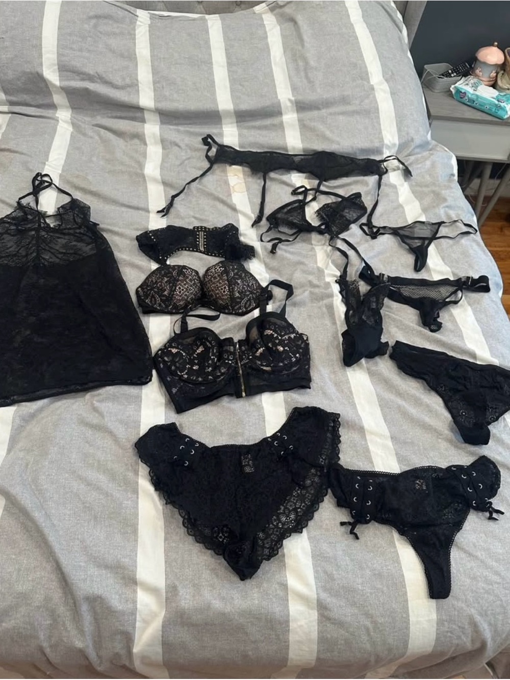 Victoria’s Secret Black Lace Intimates Set - Multiple Pieces Bundle